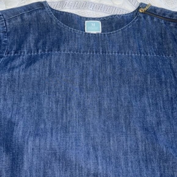 Martha Stewart Everyday Denim Top XL Cotton/Polyester Blue - Picture 2 of 10